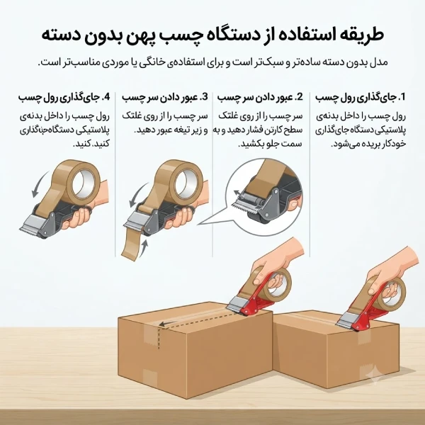 طریقه استفاده از دستگاه چسب پهن بدون دسته